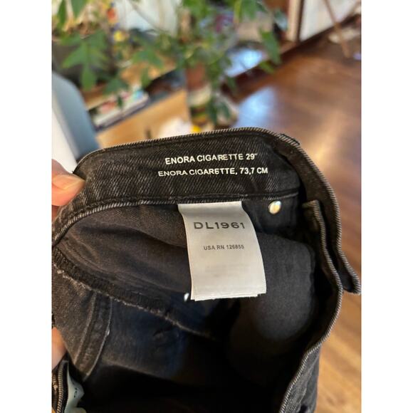 DL1961 Elorna Cigarette Black Straight Leg High Waisted Jeans- Size 32 - Picture 2 of 6